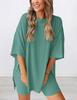 2026 Women's Casual Round Neck Slit Loose Short Sleeve Home Wear Set