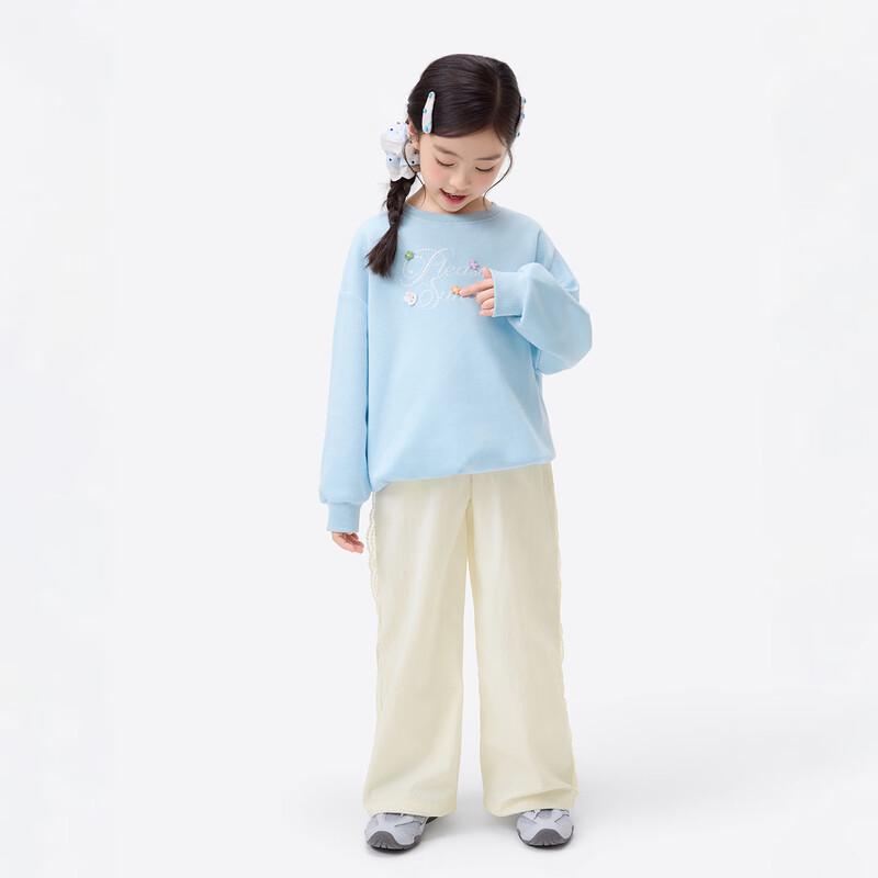 Girl's Lace Hem Casual Long Pants