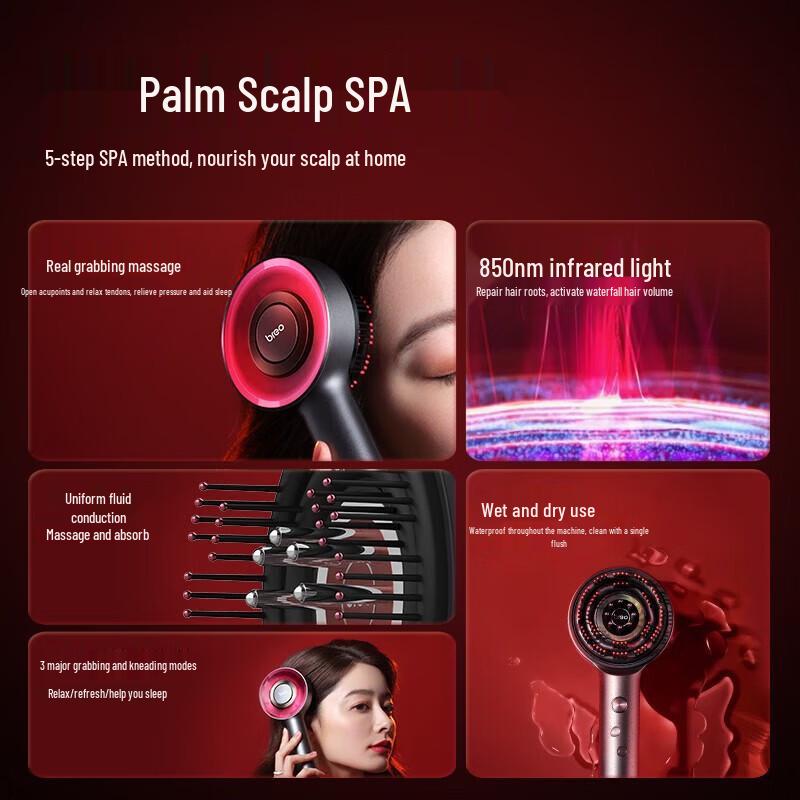Breo Scalp 3 Smart Head Massager & Hair Growth Comb CN Plug (adapter Included)