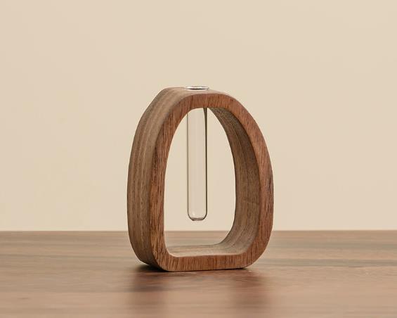 Solid Wood Art Deco Eco Friendly DIY Frame Glass Test Tube Flower Vase Hydroponic Plant Enhances Home and Office Environments