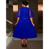 Plus Size Women Sleeveless Red A Line Pleated Bow Mesh Wedding Party Dress