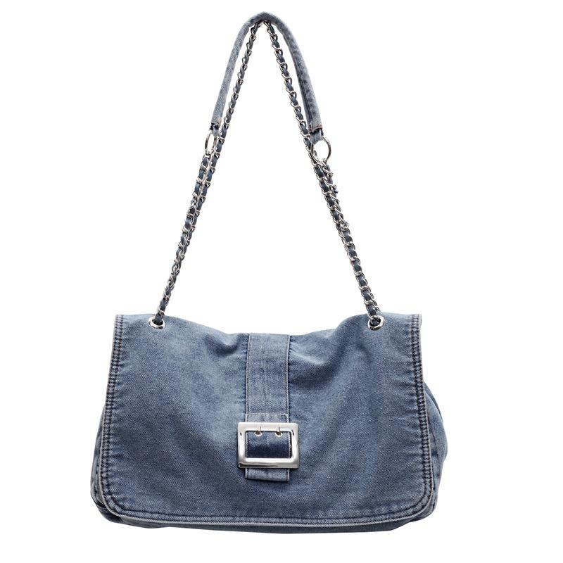 Women's Bag New Denim Fashion Chain Portable Messenger Bag Shoulder Armpit Bag