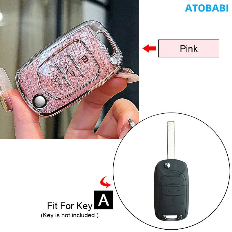 Crystal Style Tpu Car Key Cover Remote Fobs Case Bag For Chevrolet N400 Tornado Wuling Hongguang S Glory V Baojun 560 630 730 Ev