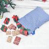 Plaid Pattern Christmas Present Bag Drawstring Closure Drawstring Christmas Sack  Merry Christmas