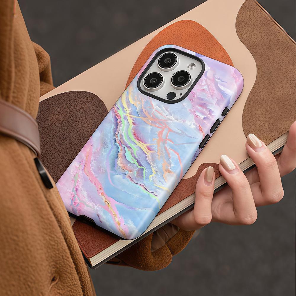 Mottled Color iPhone16promax Film Phone Case 17 Super Beautiful 14 Abstract Art 16E Does Not Collide