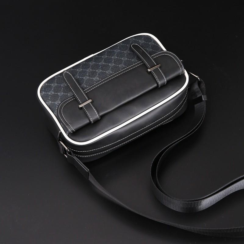 Men's Plaid Shoulder Bag Casual Business Cross-body Commuting Square Outdoor Backpack Mobile Phone Trendy