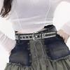 Female Pin Buckle Belt Aesthetic Belt Cool Square Rivet Studded Waistband Jeans Belt Waist Ornaments Girl Waiststrap