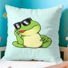Cool Frog Wearing Sunglasses Pillow Case, Funny Cartoon Toad Relaxing Cushion Cover for Living Room Sofa Bedroom Home Decor Gift