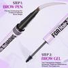Waterproof Eyebrow Pencil 2in1 Liquid Gel Pen Long Lasting Cream Makeup Kit Four Claw Double End Natural Eyebrow Pencil
