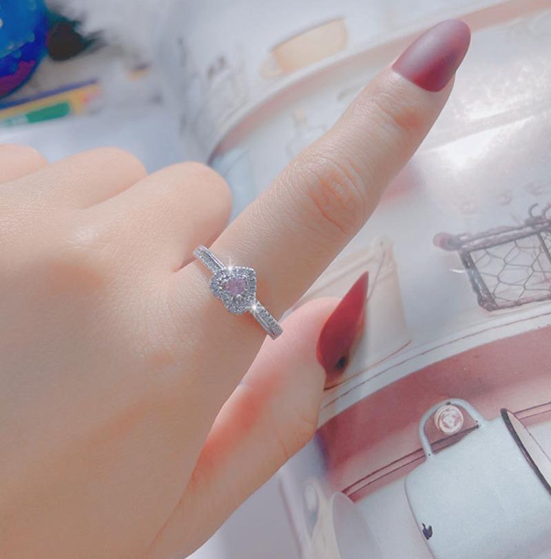 Luxury   Copper Ring Heart 5A Zircon For Women Cassic Wedding Engagement Wedding Bands Fine Jewelry Gift