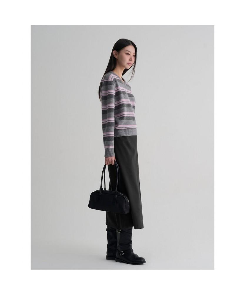 8SECONDS V-Neck Striped Pullover Purple