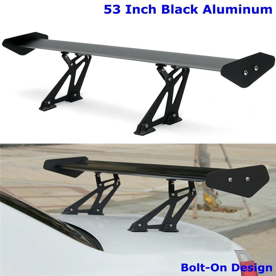 Universal Hatch Aluminum Adjustable Trunk GT Style Rear Trunk Wing Spoiler Black