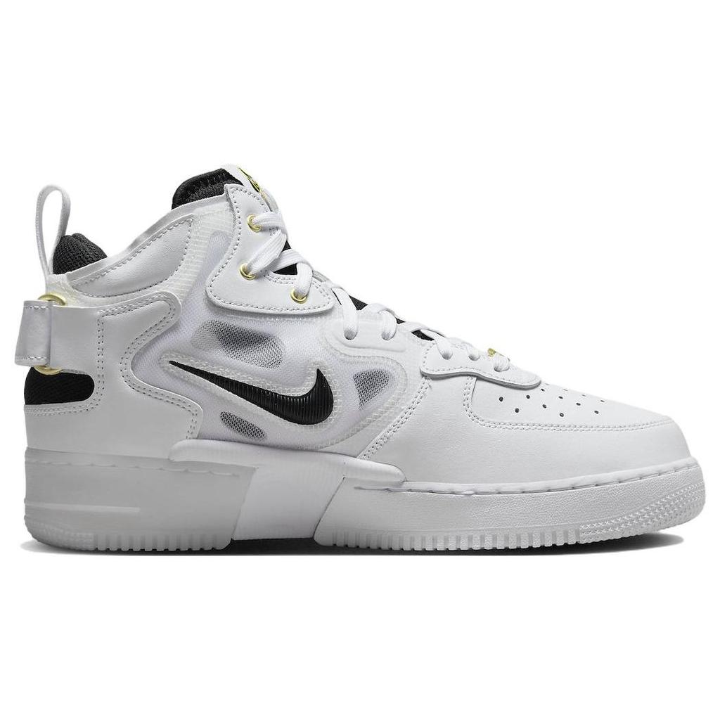 Nike Air Force 1 Mid React 40th Anniversary - White Black Men Sneakers Yellow-Ochre Metallic-Gold DQ7668-100