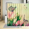 Spring Flowers Butterfly Shower Curtain Daisy Rose Orchid Floral Plant Home Decor Screens Waterproof Bathroom Curtains With Hook