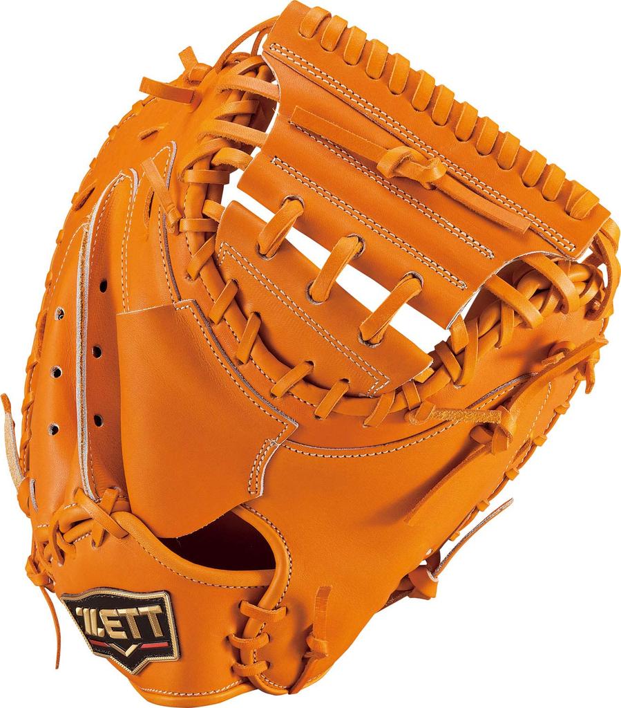ZETT Pro Status Premium Hard Baseball Orange Includes Glove Made in Japan Catcher's Mitt, Right-Handed Throw, (5600), Bag, BPROCMP12,