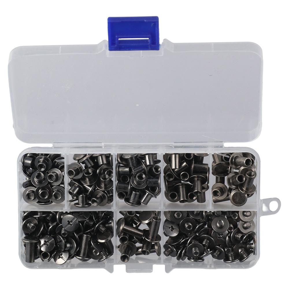 Black Leather Rivets Assorted Size Screw Rivets Purse Repair Chicago Binding Screws  Leather Craft