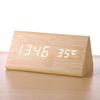 Wooden multi-functional alarm clock creative luminous intelligent led digital display student gift electronic clock silent