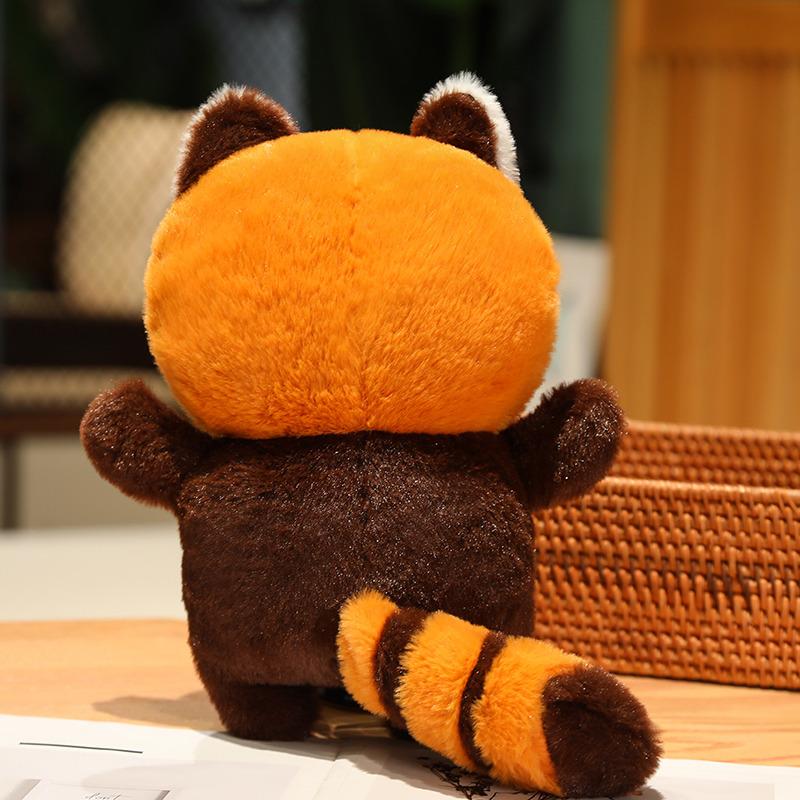 Animali di peluche creativi da 30 cm Procione diventa Panda Rosso Travestimento Giocattoli di peluche Cuscino morbido da lancio per bambini Regali di compleanno Decorazioni