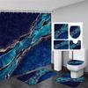 Marble Shower Curtain Set Creative Watercolor Ink Art Geometric Modern Bathroom Decor Floor Rug Bath Mats Toilet Lid Cover