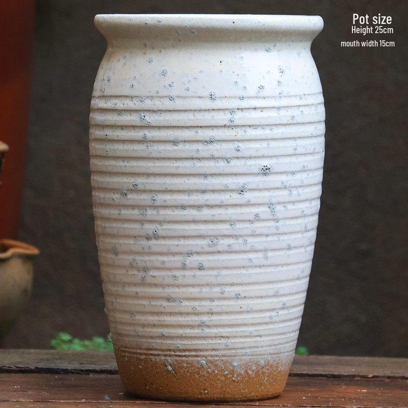 Handmade Coarse Ceramic Succulent Planter, Orchid Breathable Zisha Pot, Old Tree Design, Tall Rose Pot.