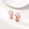 Earrings, Stylish And Simple, Four-Claw Round Rhinestone Without Ear Piercings, Ear Clips, Copper Earrings.