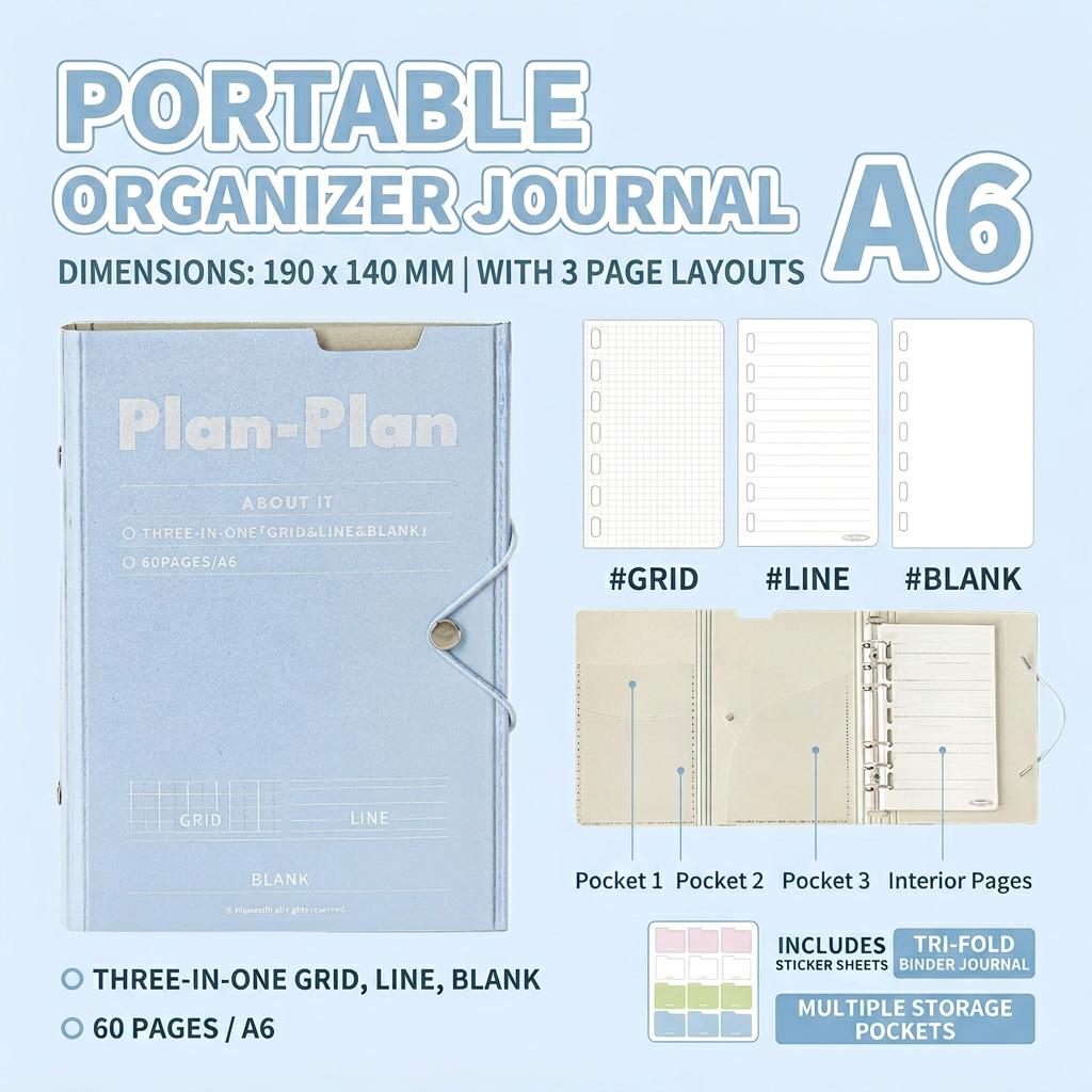 Waterproof Journal Thick Paper Portable Notebook Eye-Friendly Paper Notebook Minimalist Hard Cover Planner For Gifting Study