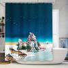 Ocean Fish Landscape Shower Curtain Tropical Sea Life Bathroom Decor Waterproof Fabric Backdrop Coastal Vibes Home Decor