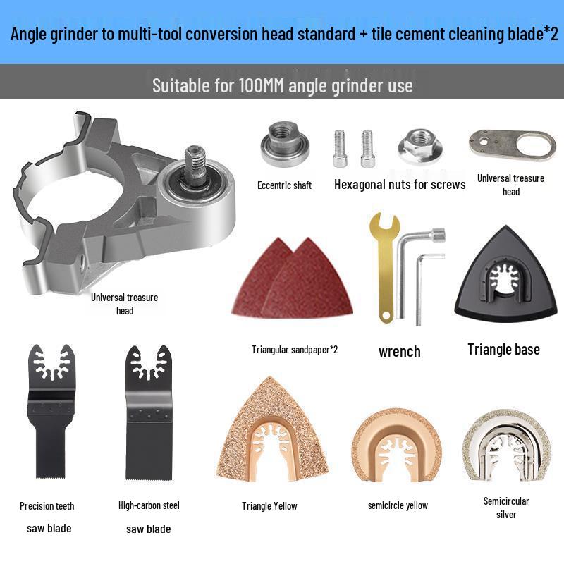 Multifunctional Electric Edge Trimmer & Angle Grinder Adapter: Converts to Cutting Machine, Electric Shovel, and Woodworking Tool Set.