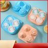 Summer Silicone Ice Compartment 4-hole with Lid Rose Diamond Ice Cube Film Ice Hockey Whisky DIY Ice Film