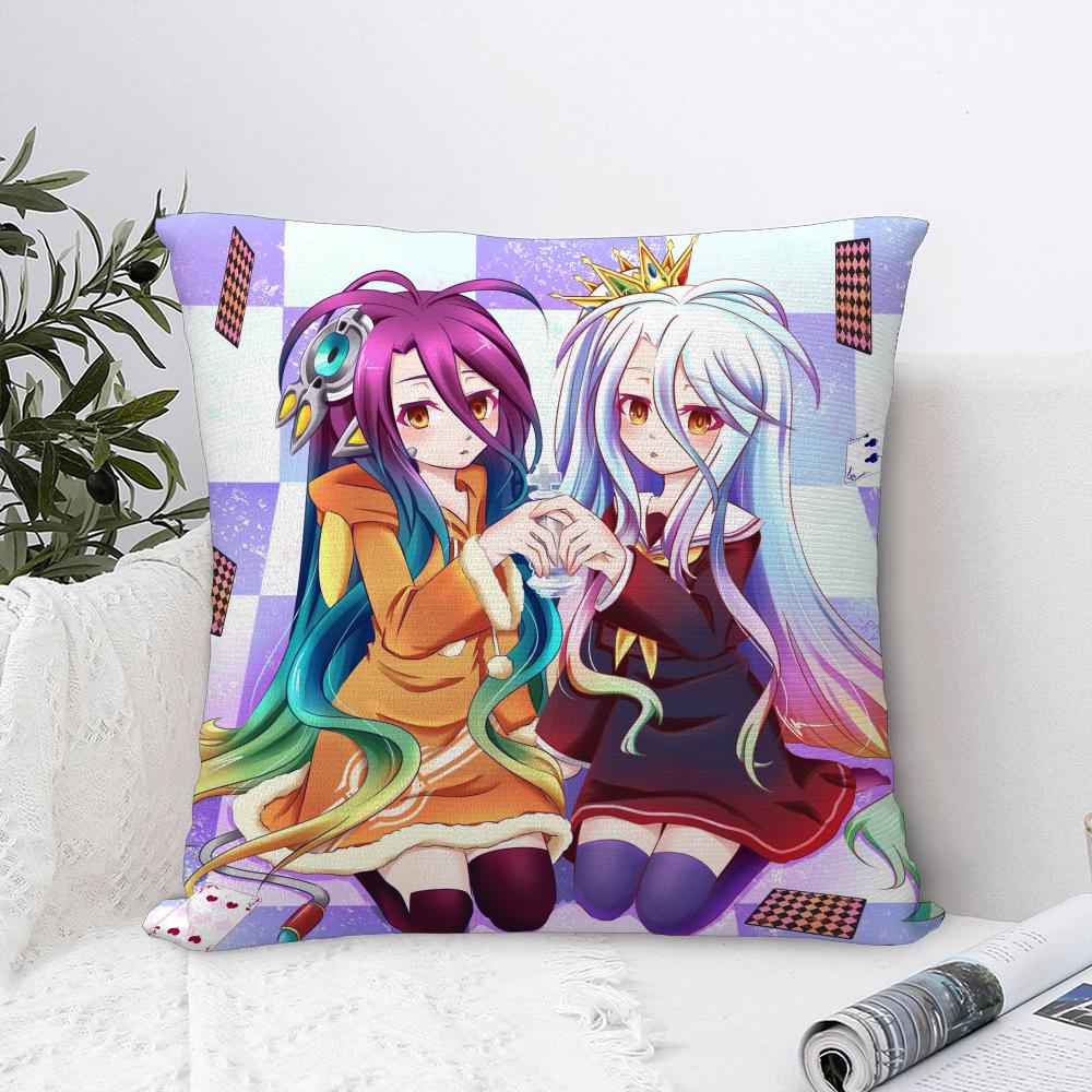 No G-Game No Life Наволочка Декоративная для Дивана Домашняя Двусторонняя Печать Плюшевая Квадратная Наволочка для Подушки Декор Подушки Чехол 16x16Inch