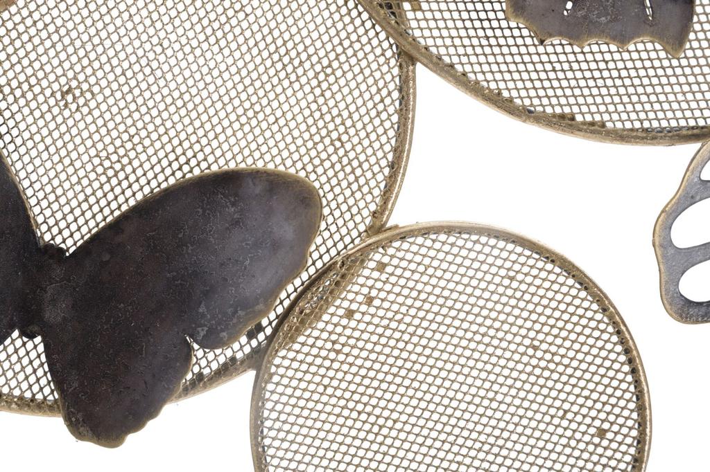 Wandpaneel aus Eisen Schmetterling Dunkel Cm 66X5X38