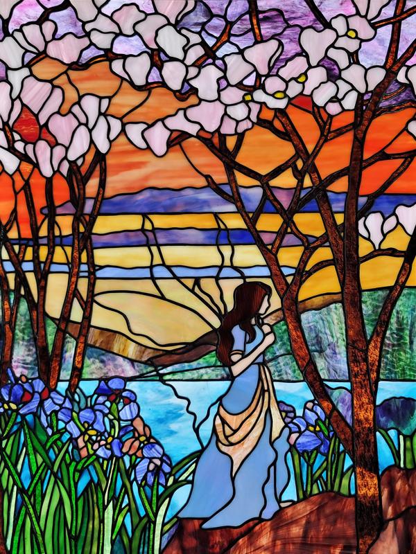 

Window Film Frosted Stained Glass Films,Customized Privacy Static Cling,Retro Colorful Stickers For Shower Bathroom Skylight (as the picture,45X60cm)