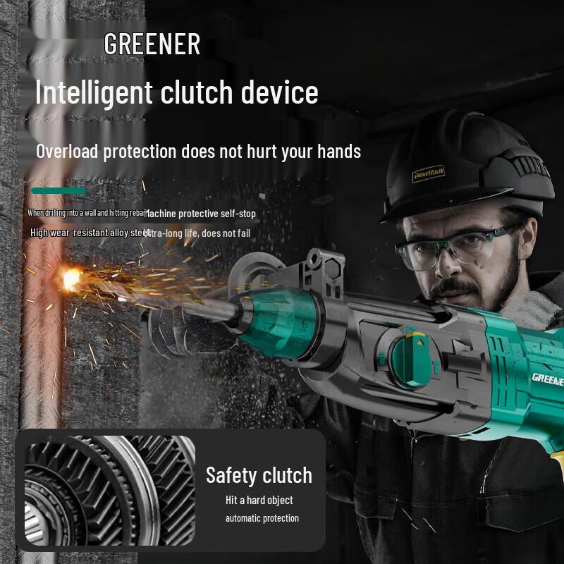 Green Forest 710W Lightweight Dual-Purpose Electric Hammer Drill CN Plug (adapter Included)