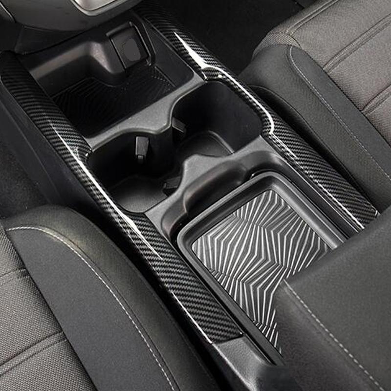 For Honda CR-V CRV 2017 2018  Front Cup Holder Water Bottle Frame Carbon Fiber Decoration Strip Interior Car