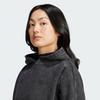 Adidas Originals Crop Hoodie Acid-Wash Solid Color Soft Loose Casual Hooded Long Sleeve Sweatshirt Women hoodies Black JJ0333