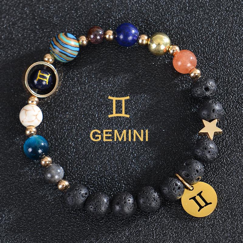 Eight major planets and twelve zodiac signs bracelet, frosted stone, bead bracelet, planets, Christmas gift, Stocking stuffers