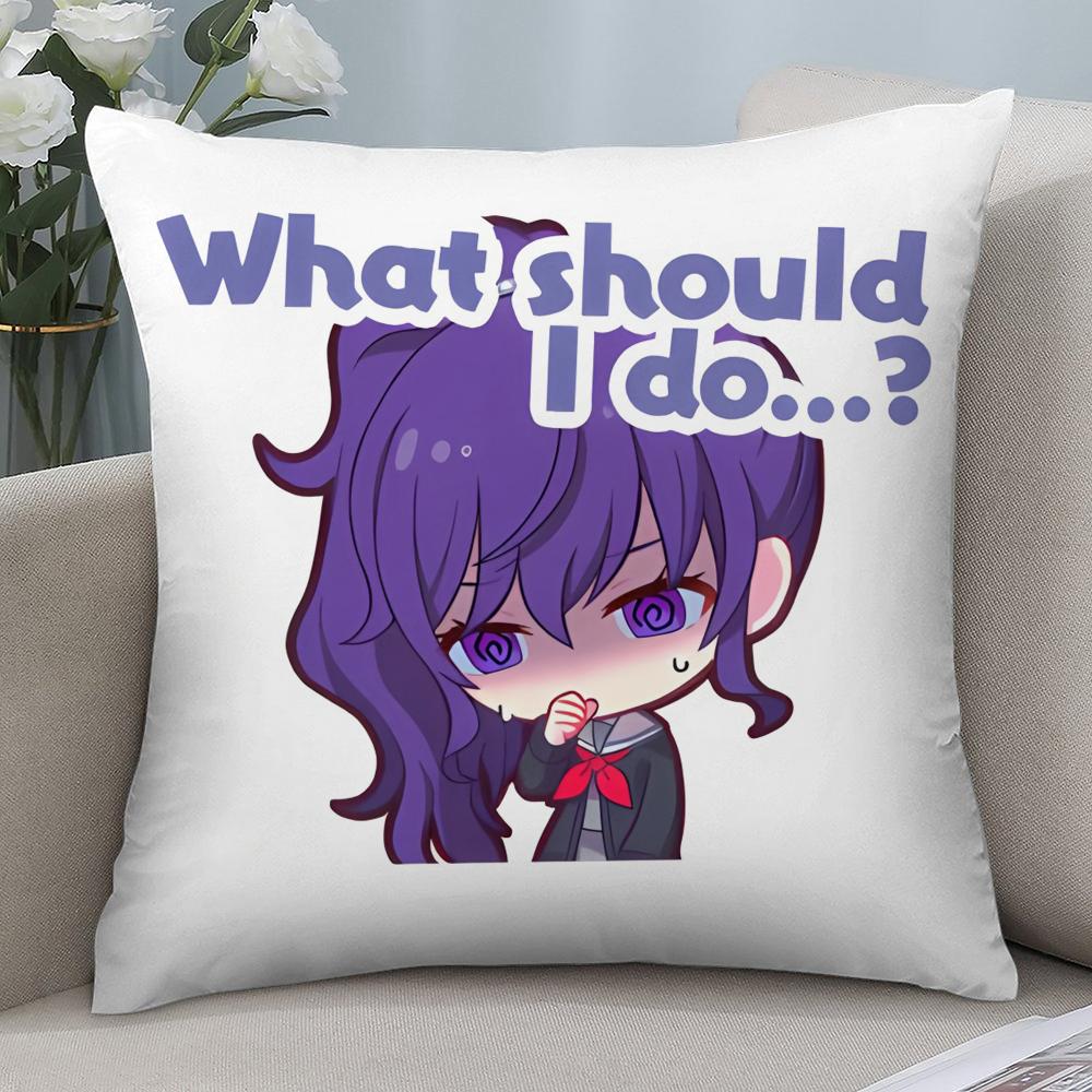 A-Asahina Mafuyu Chibi Pillow Case 3D Print Polyester Fiber 40*40 Cm Home Sofa Throw Pillow Cover Decoration Festival Gift