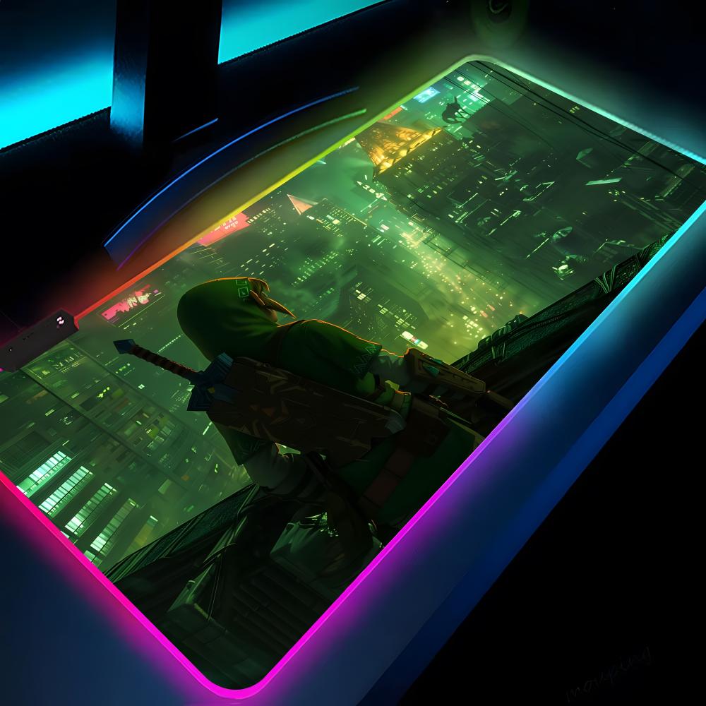 The L-LegendS of ZeldaES Mouse Pad Gaming LED 700x300 Mouse Mat Mousemats Table Video Game Pads PC Desk Mat RGB Keyboard Mat XXL