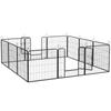 12 Panels Heavy Duty Puppy Playpen, for Small Dogs, Indoor and Outdoor Use - Silver