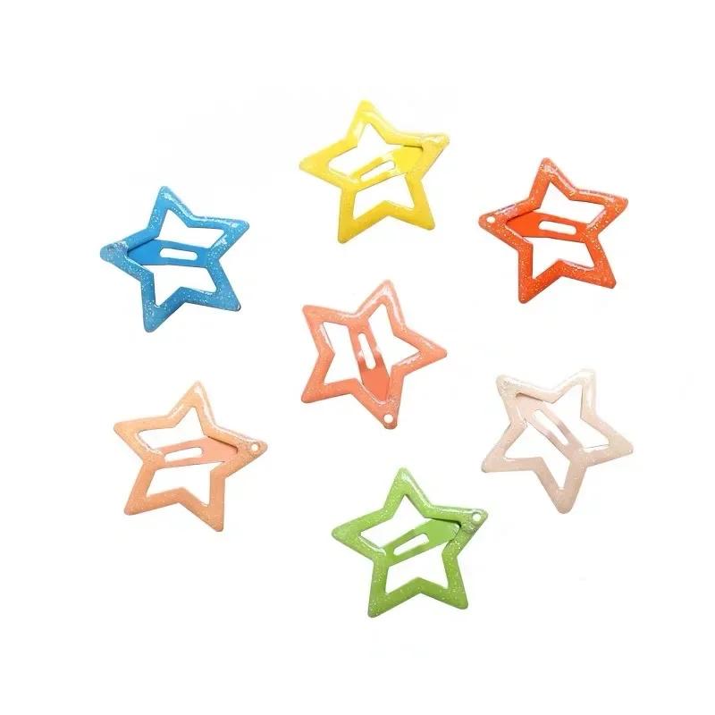 10pz Fermacapelli a Stella Colorati Luminescenti, Mollette BB a Scatto, Barrettine Luminose, Pinze per Capelli Bambina, Accessori per Acconciature Bambini
