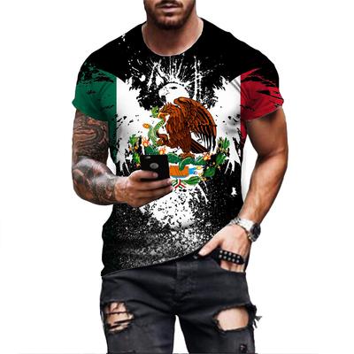 Mexiko tričko se vzorem orla pro muže Módní trička s 3D tiskem Hip-hop Harajuku s krátkým rukávem oversized tričko ležérní topy s výstřihem do O