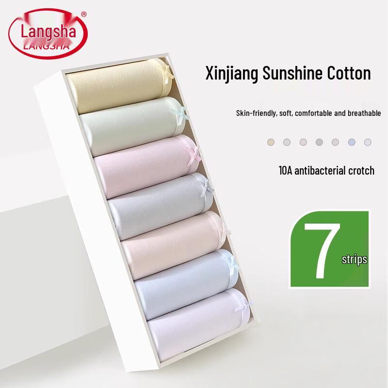 

Langsha Women s Mid-Rise Cotton Antibacterial Briefs (7-Pack) XL (120-140 jin)