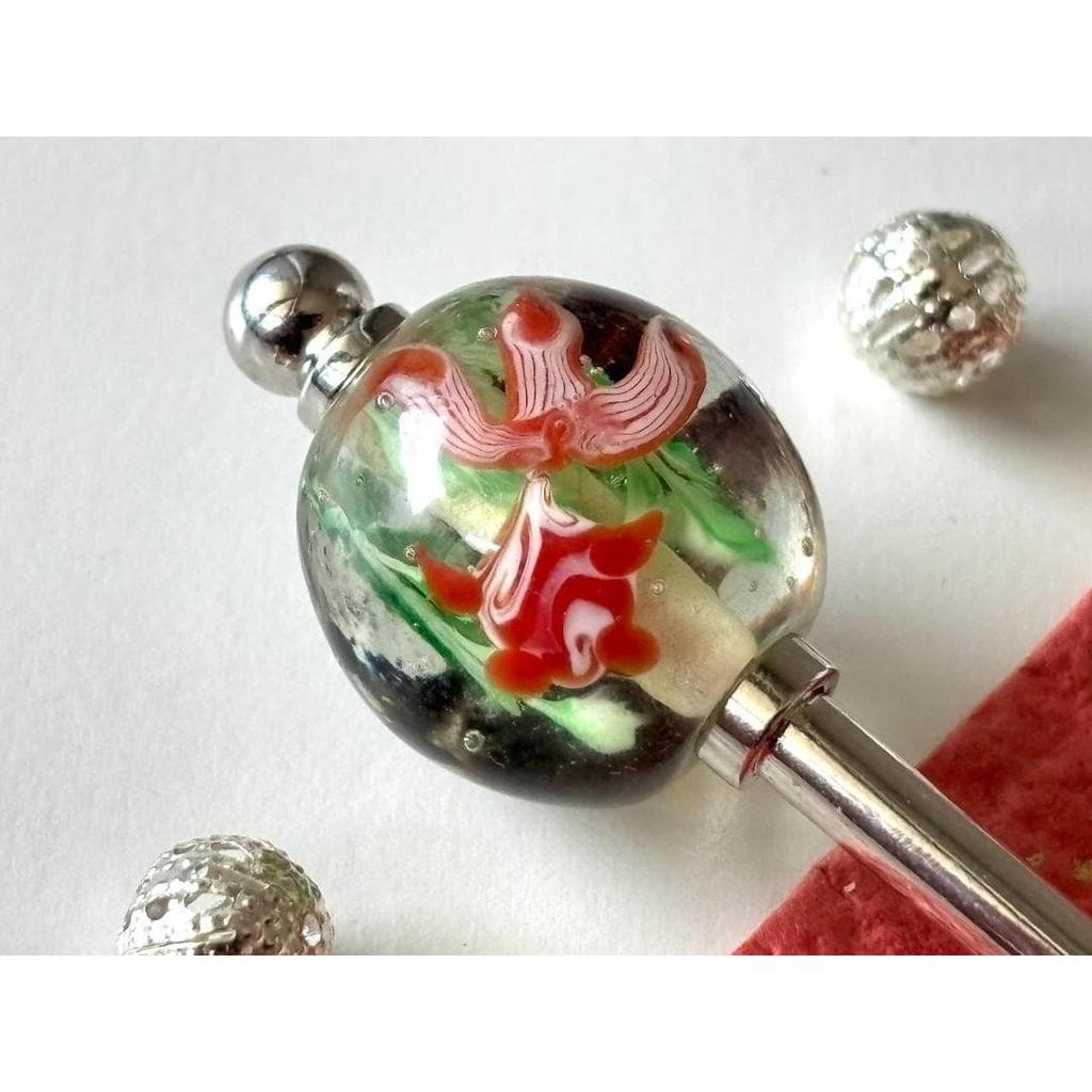 Used Hairpin, black goldfish and red goldfish, single hairpin, dragonfly ball, dragonfly ball, dragonfly ball