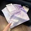 Sen green flower print fresh imitation silk scarf premium versatile square scarf neck protection scarf trendy headscarf scarf women