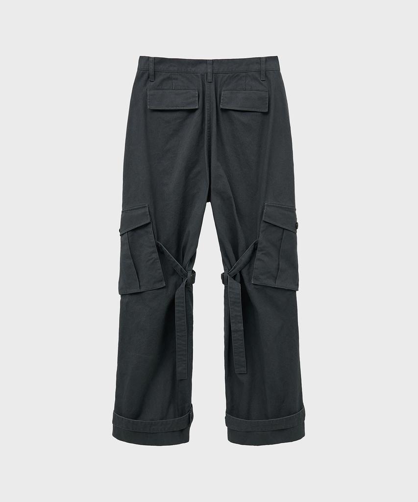 NOIRER Utility Strap Cargo Pants (Charcoal)