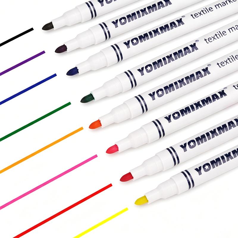 8-Color Fabric Marker Set for DIY and Kids' Graffiti