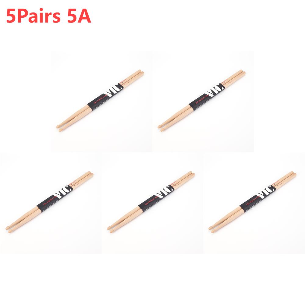 1-10Pairs Beginners Drumsticks Consistent Weight and Pitch Jazz Drum Sticks Wood Tip American Hickory Drumsticks for Percussion