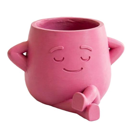 Smiling Face Planter 3D Plant Pot Printed Cute Decorative
