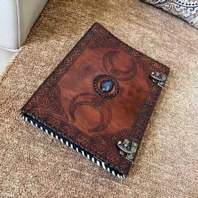 Leather Ring Binder, Leather Portfolio for Men, Leather Grimoire Binder,