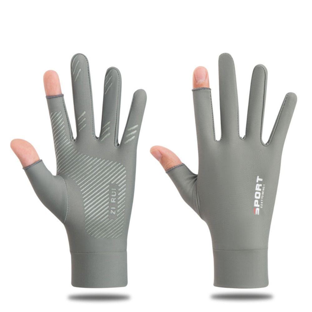 

Защита от УФ-лучей Солнцезащитные перчатки Тонкие велосипедные перчатки для вождения Летние варежки против УФ-лучей Рыбалка M серый